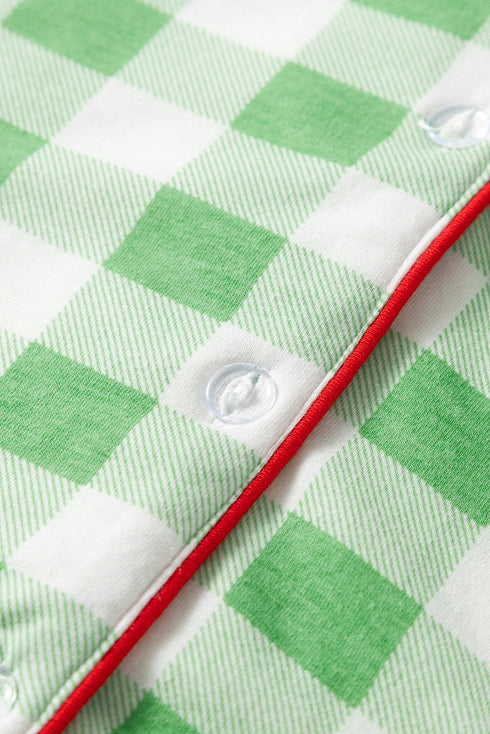 Traditional Plaid Print Notched Collar Long Sleeve Pajama Set