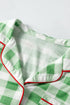 Traditional Plaid Print Notched Collar Long Sleeve Pajama Set