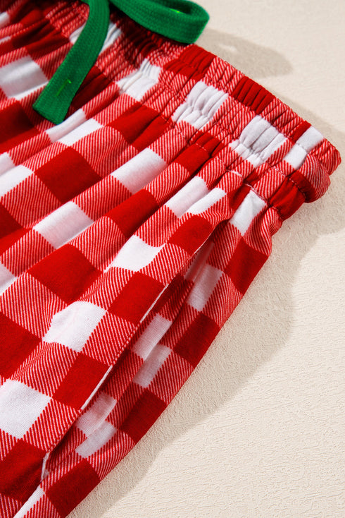 Traditional Plaid Print Notched Collar Long Sleeve Pajama Set