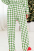 Traditional Plaid Print Notched Collar Long Sleeve Pajama Set