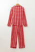 Traditional Plaid Print Notched Collar Long Sleeve Pajama Set