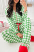 Traditional Plaid Print Notched Collar Long Sleeve Pajama Set