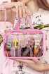 Transparent Chenille Letter Patch Travel Cosmetic Makeup Bag