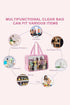 Transparent Chenille Letter Patch Travel Cosmetic Makeup Bag