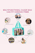 Transparent Chenille Letter Patch Travel Cosmetic Makeup Bag