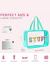 Transparent Chenille Letter Patch Travel Cosmetic Makeup Bag