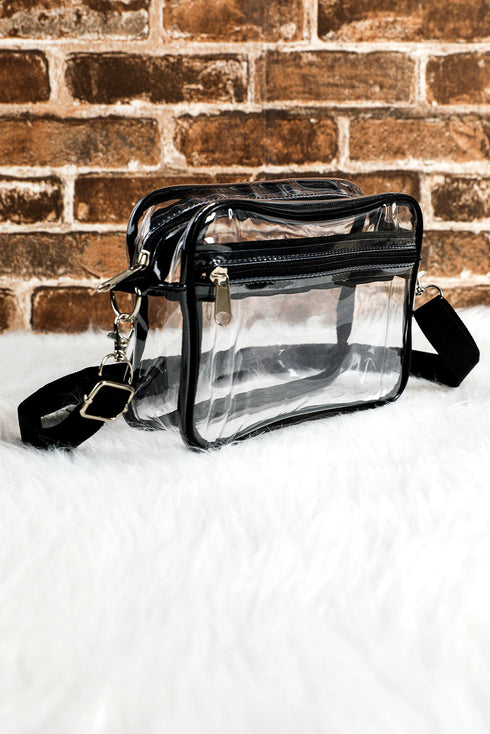 Transparent Multi Pocket Adjustable Strap Shoulder Bag