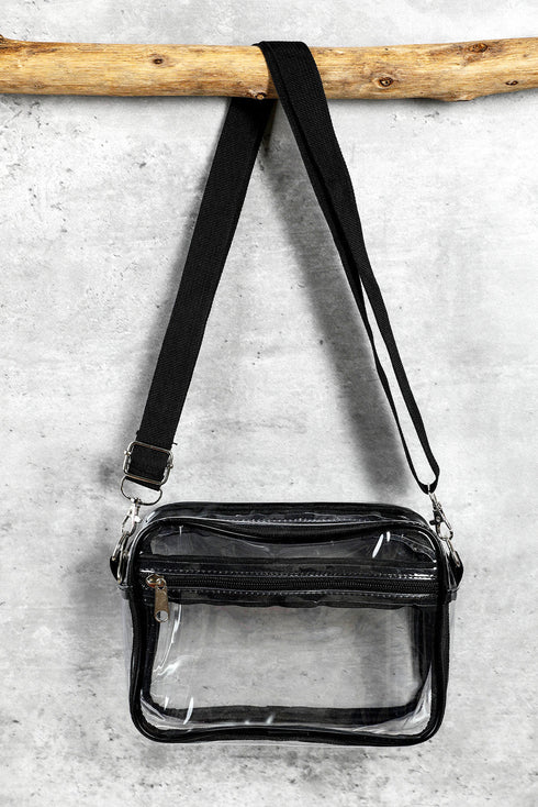 Transparent Multi Pocket Adjustable Strap Shoulder Bag