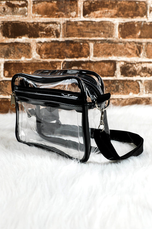 Transparent Multi Pocket Adjustable Strap Shoulder Bag