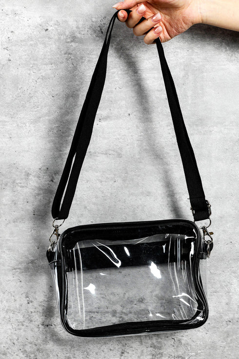 Transparent Multi Pocket Adjustable Strap Shoulder Bag