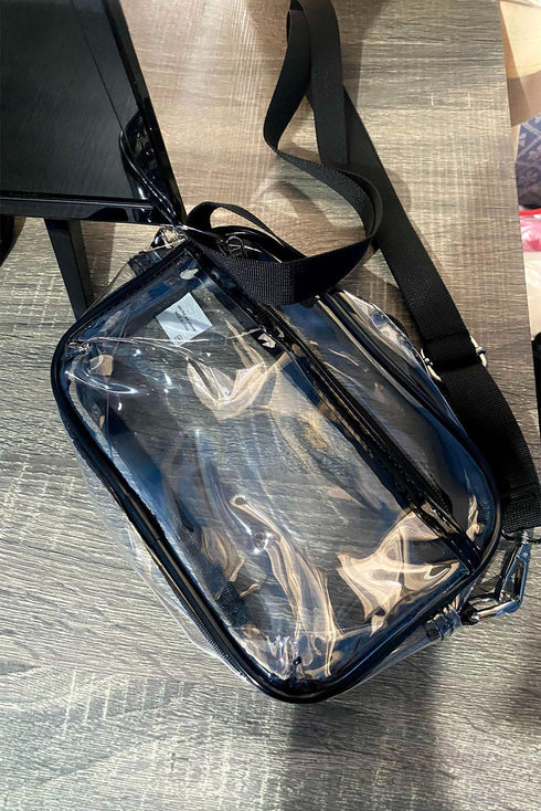 Transparent Multi Pocket Adjustable Strap Shoulder Bag