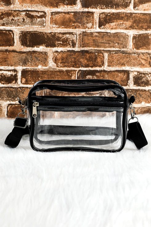 Transparent Multi Pocket Adjustable Strap Shoulder Bag