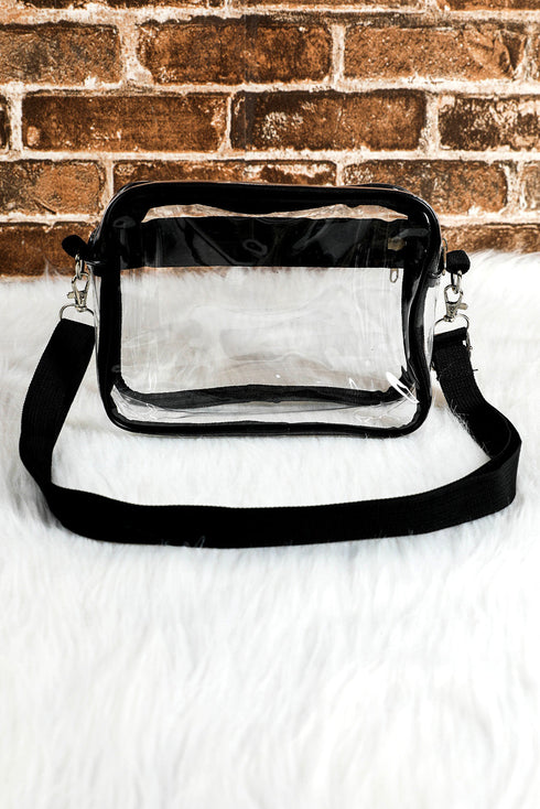 Transparent Multi Pocket Adjustable Strap Shoulder Bag