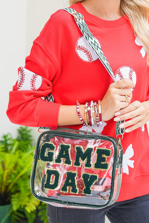 Transparent Pvc Chenille Letter Patch Shoulder Bag