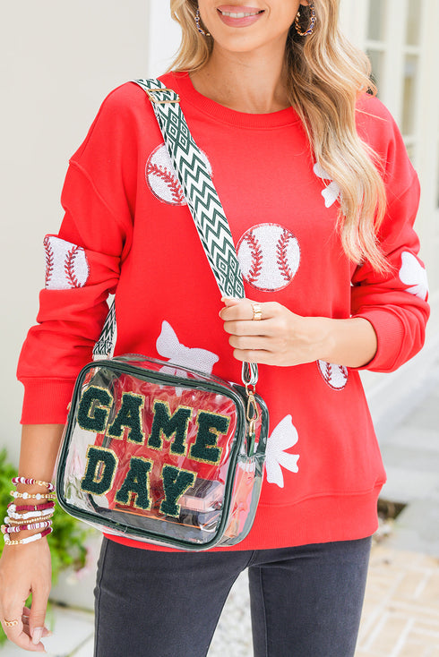 Transparent Pvc Chenille Letter Patch Shoulder Bag