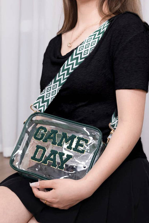 Transparent Pvc Chenille Letter Patch Shoulder Bag