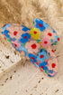 Transparent PVC Floral Patterned Structured Hair Clip
