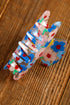Transparent PVC Floral Patterned Structured Hair Clip