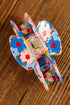 Transparent PVC Floral Patterned Structured Hair Clip