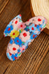 Transparent PVC Floral Patterned Structured Hair Clip