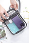 Transparent PVC Zippered Front Mesh Pocket Crossbody Bag