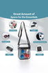 Transparent PVC Zippered Front Mesh Pocket Crossbody Bag