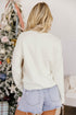 Tree Bow Applique Drop Shoulder Knit Sweater