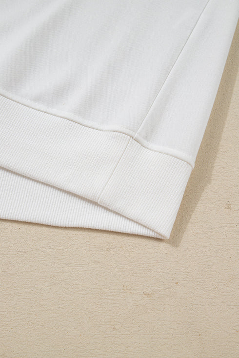 Tree Print Crew Neck Drop Shoulder Long Sleeve Shorts Lounge Set