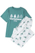 Tree Print Tee And Wide Leg Pajama Set