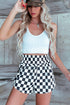 Trendsetter Check Print High Waisted Casual Shorts