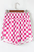 Trendsetter Check Print High Waisted Casual Shorts