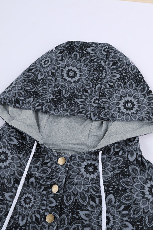 Tribal Print Vintage Pocket Hoodie