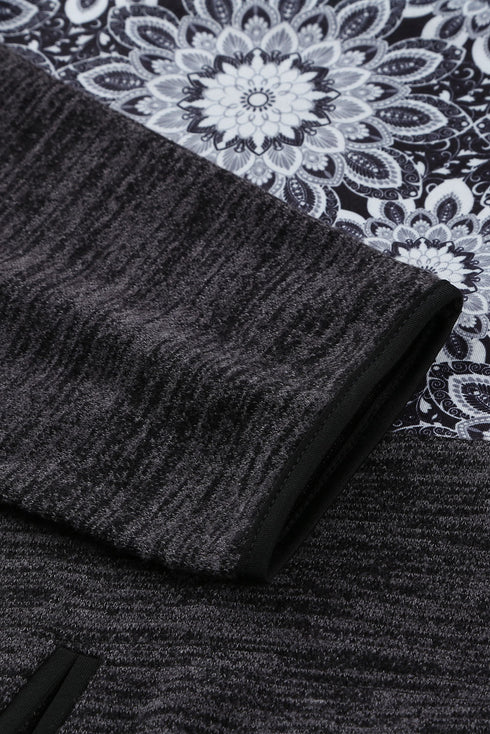 Tribal Print Vintage Pocket Hoodie