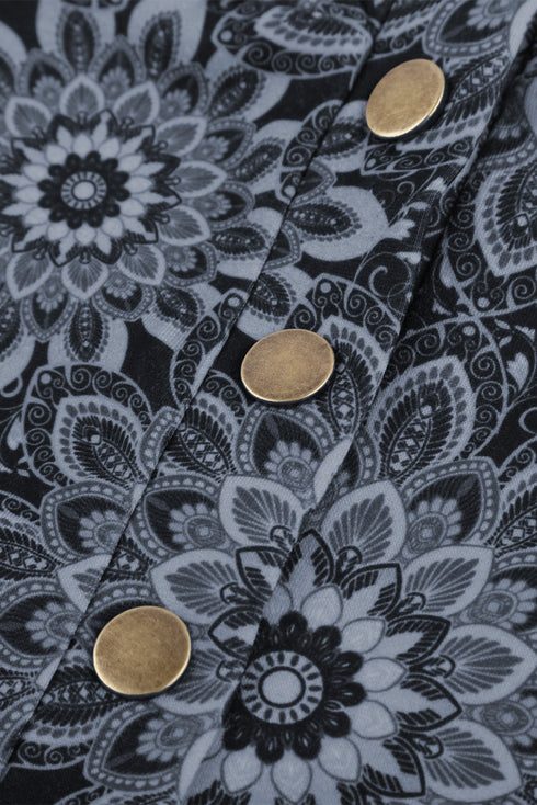 Tribal Print Vintage Pocket Hoodie