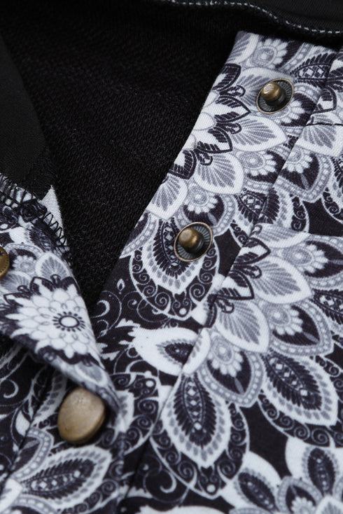 Tribal Print Vintage Pocket Hoodie