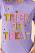 Trick Or Treat Letter Print Short Sleeve Graphic Tee