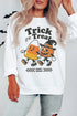 Trick Or Treat Themed Graphic Playful Pullover Sweatshirt