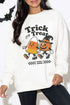 Trick Or Treat Themed Graphic Playful Pullover Sweatshirt
