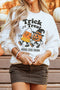 Trick Or Treat Themed Graphic Playful Pullover Sweatshirt