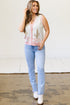 Trim Button Front Cactus Pattern Western Sweater Vest