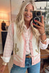 Trim Button Front Cactus Pattern Western Sweater Vest