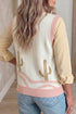 Trim Button Front Cactus Pattern Western Sweater Vest