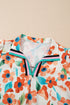 Trimmed Split Neck Puff Sleeve Tiered Mini Floral Dress