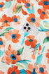 Trimmed Split Neck Puff Sleeve Tiered Mini Floral Dress