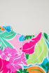 Tropical Botanical Print Bishop Sleeve Mini Dress
