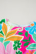 Tropical Botanical Print Bishop Sleeve Mini Dress