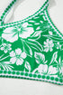 Tropical Floral Print One Shoulder High Waist Bikini Set