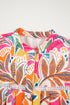 Tropical Floral Print Short Sleeve Relaxed Button Up Shirt