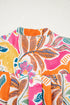 Tropical Floral Print Short Sleeve Relaxed Button Up Shirt