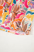 Tropical Floral Print Short Sleeve Relaxed Button Up Shirt